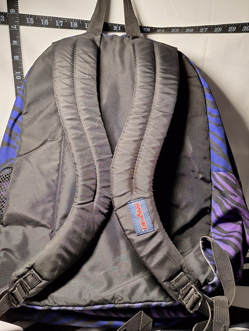 Jansport Backpack, Zebra Stripes, Blue Purple Black - Picture 6 of 13